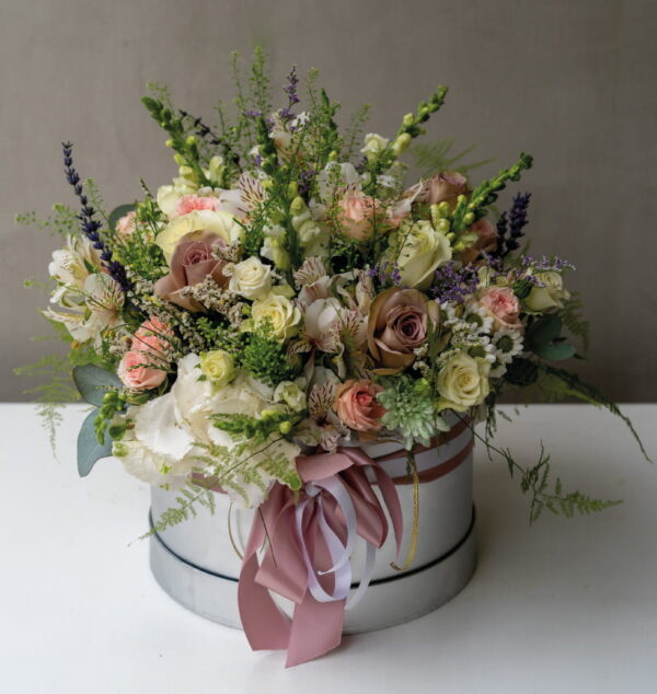 Blushing Meadow: Roses & Seasonal Flowers