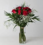 Love: Red Roses & Gypsophila