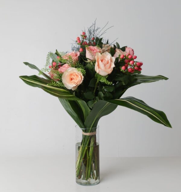 Fresh Air: Pink Roses & Hypericum Berries