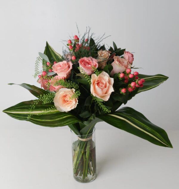 Fresh Air: Pink Roses & Hypericum Berries